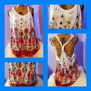 MAURICES tribal print tank top 2X